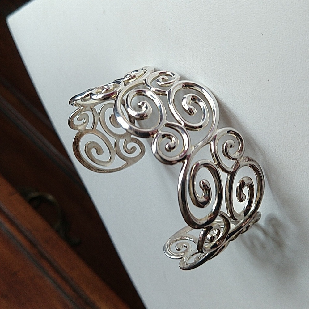 Ross simons 925 sterling silver cuff bracelet ornate